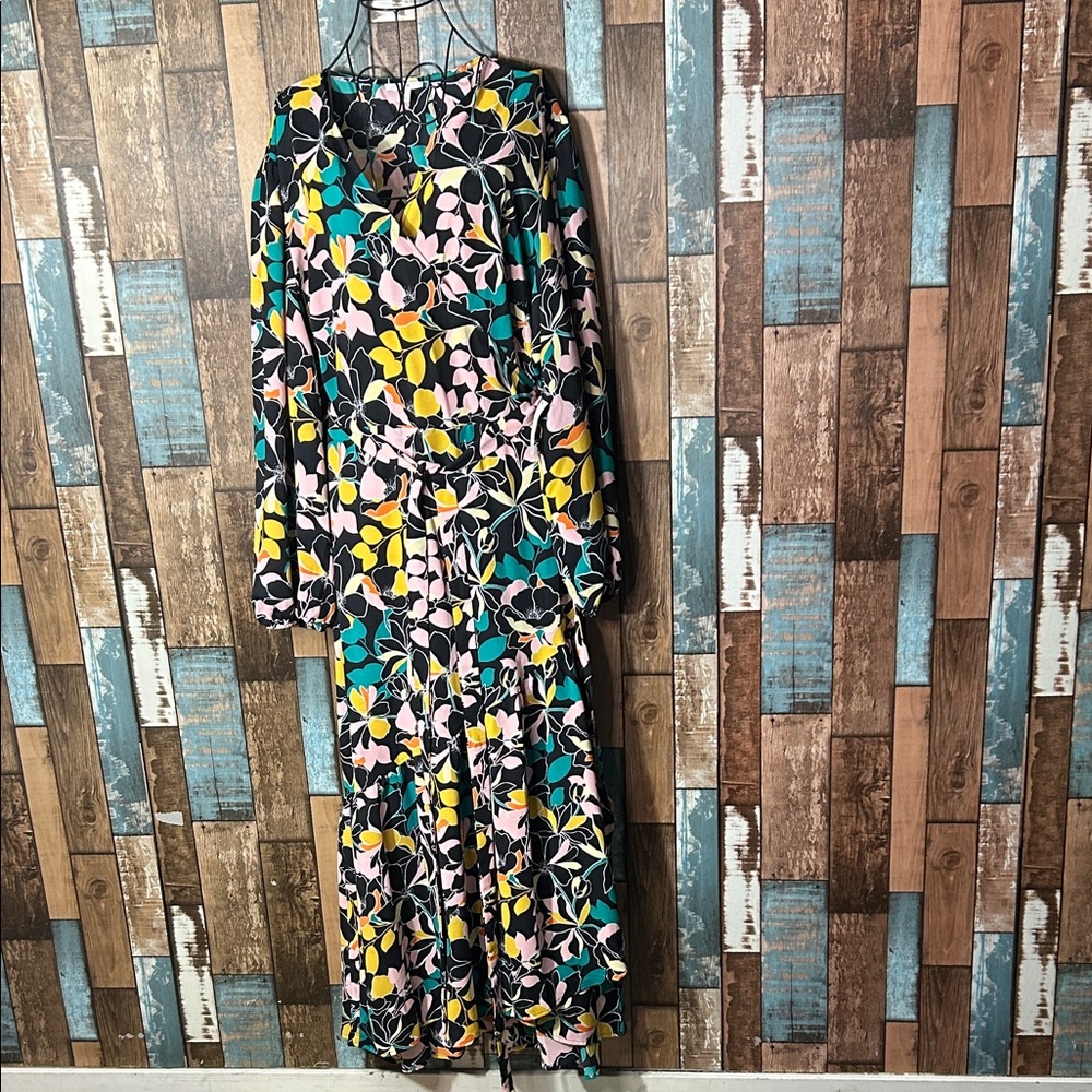 Bar III Black and Pink Floral Dress